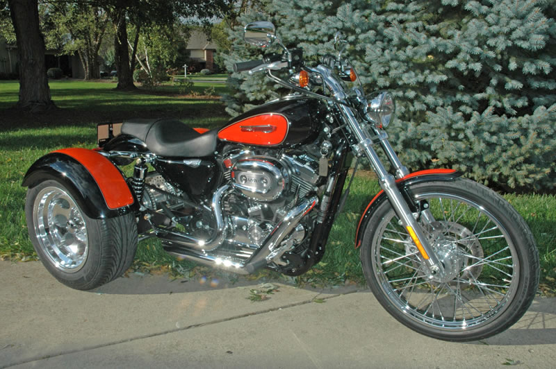 frankenstein Trike conversion kit on Harley-davidson sportster